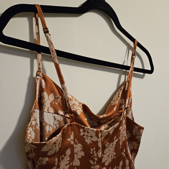 Rust Floral Slip Dress - Picture 3 of 8